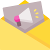 mail icon with horn loudspeaker